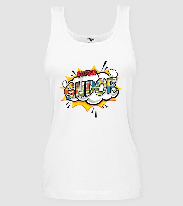 Super Sudor model alb pe tricou