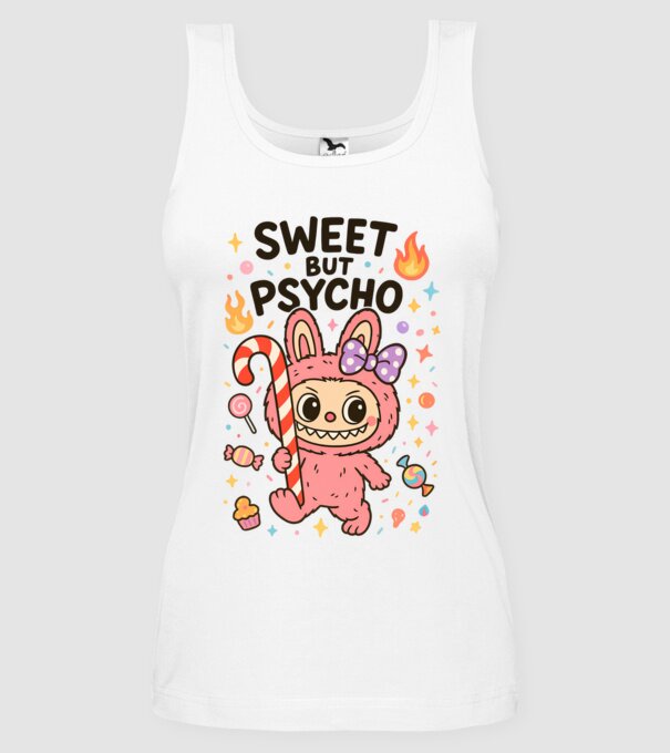 Sweet but psycho model alb pe tricou