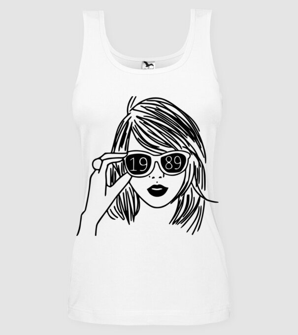 Taylor Swift 1989 model alb pe tricou