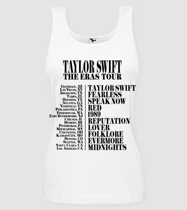Taylor Swift Eras tour back model alb pe tricou