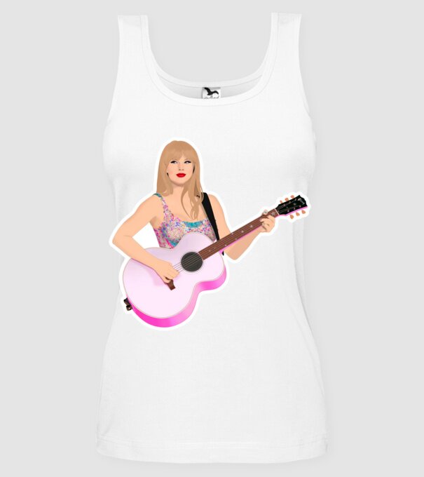 Taylor Swift pink model alb pe tricou