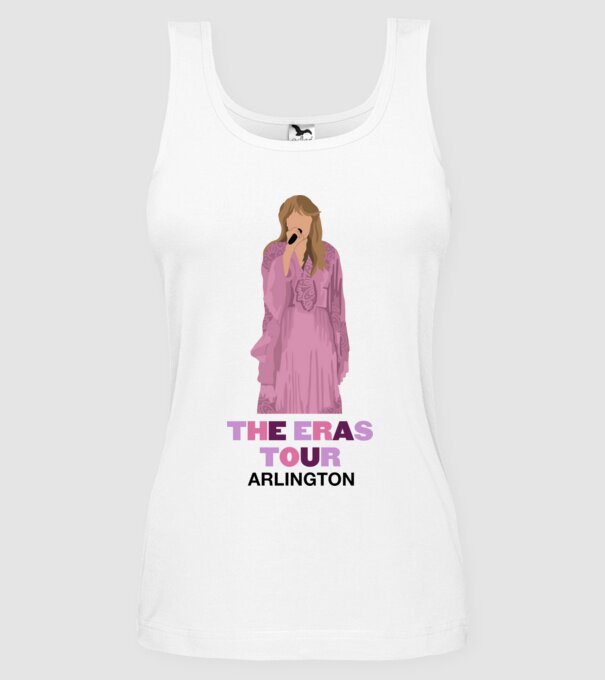 Taylor Swift The Eras Tour Arlington 3 model alb pe tricou