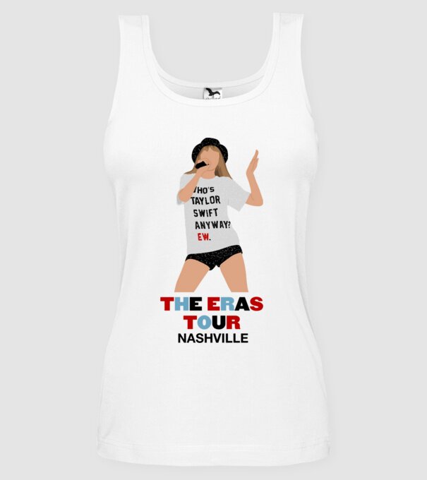 Taylor Swift The Eras Tour Nashville 2 model alb pe tricou