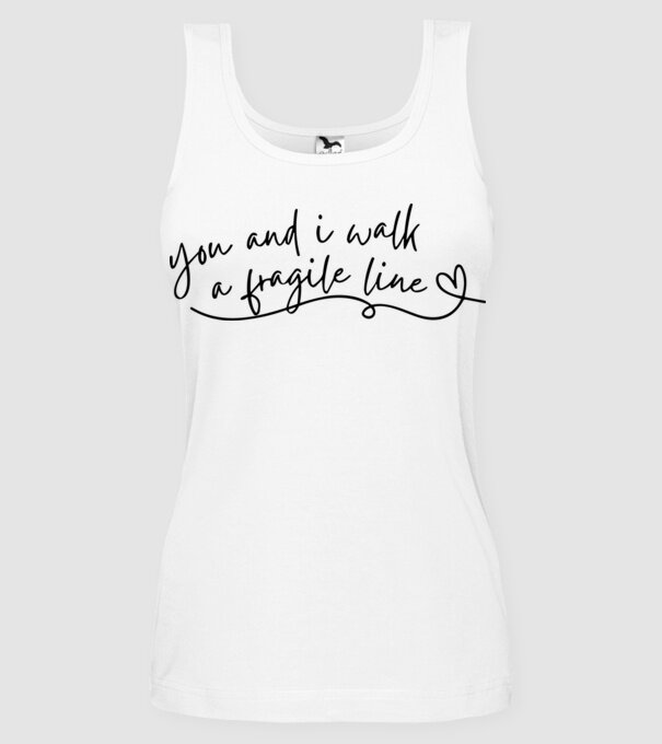 Taylor Swift you and i walk a fragile line model alb pe tricou