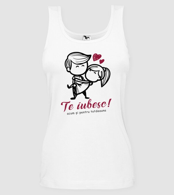 te iubesc! model alb pe tricou