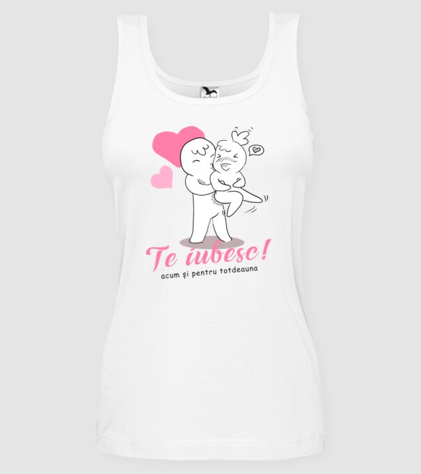 te iubesc model alb pe tricou