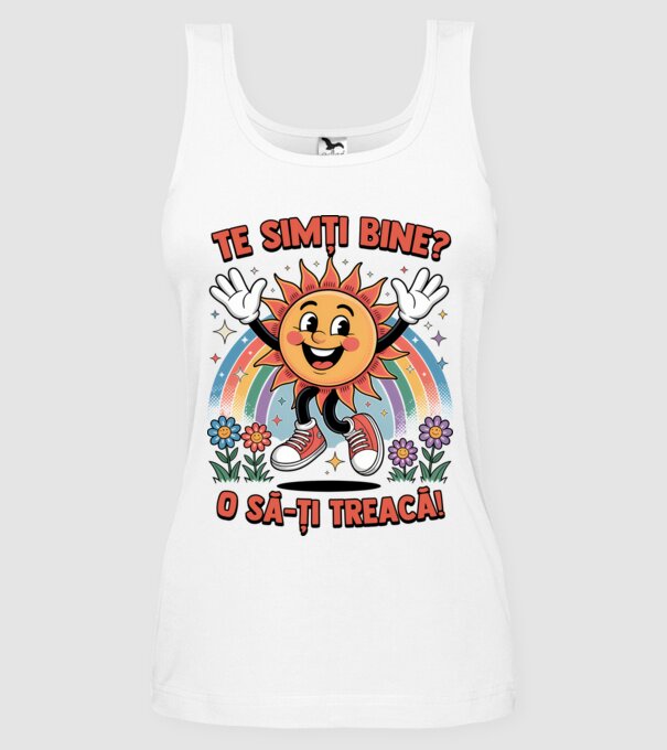 Te simți bine? model alb pe tricou