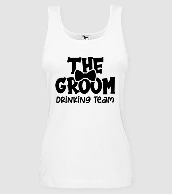 The Groom model alb pe tricou