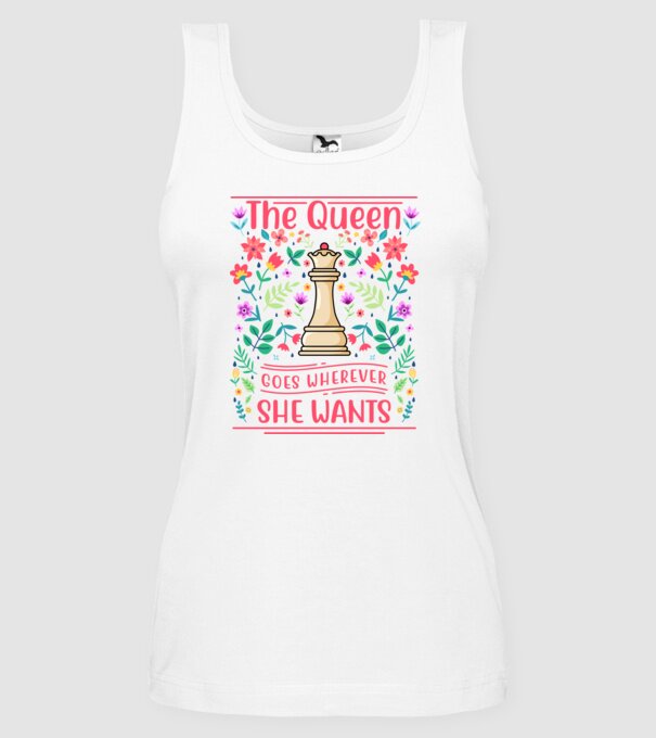 the queen goes wherever she wants model alb pe tricou