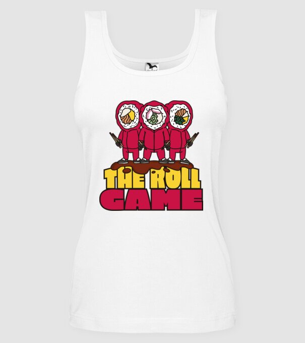 the roll game squid game model alb pe tricou