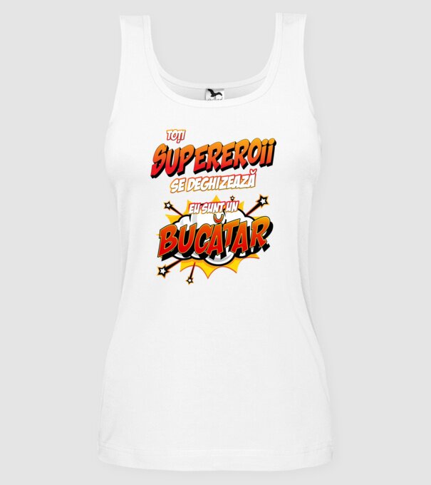 Toți supereroii se deghizează, eu sunt un bucătar model alb pe tricou