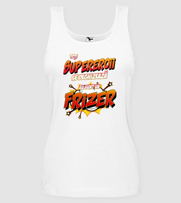 toți supereroii se deghizează, eu sunt un frizer/coafor model alb pe tricou