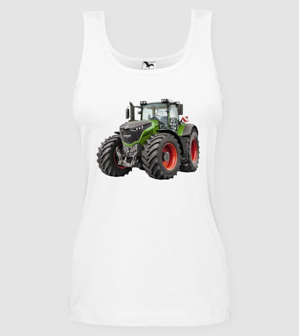 TRACTOR model alb pe tricou