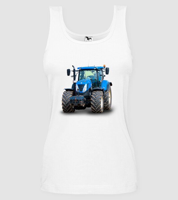 TRACTOR model alb pe tricou