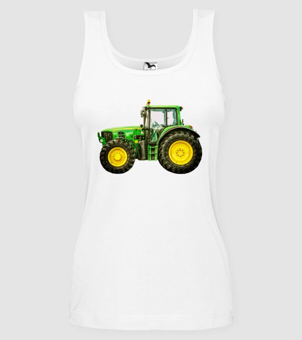 TRACTOR model alb pe tricou