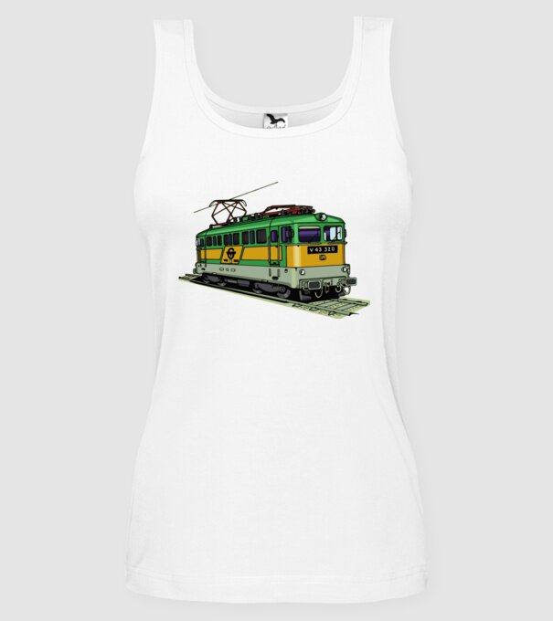 Trenuri model alb pe tricou