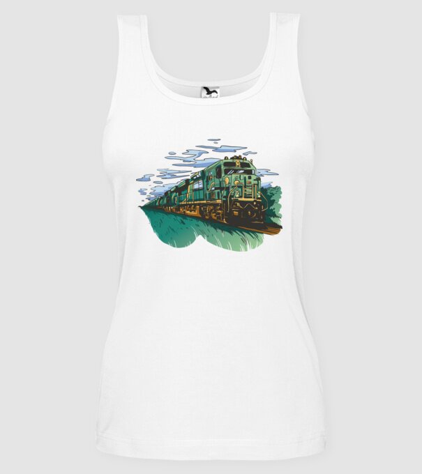 Trenuri model alb pe tricou