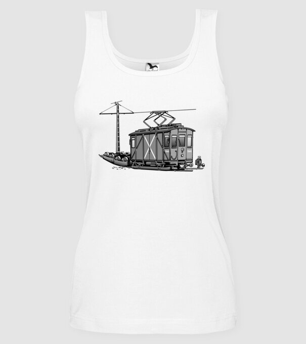 Trenuri model alb pe tricou