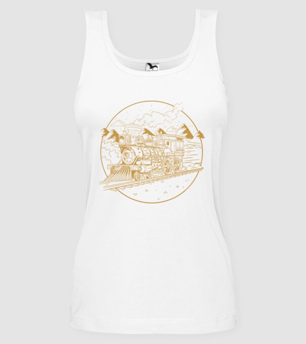 Trenuri model alb pe tricou