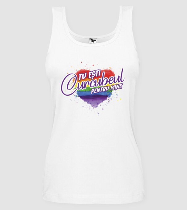 Tu ești curcubeul pentru mine model alb pe tricou