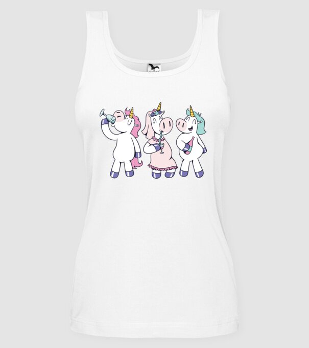 unicorn Bachelorette model alb pe tricou
