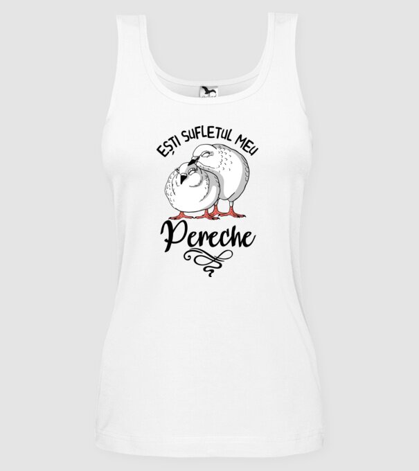 Valentine ești sufletul meu pereche model alb pe tricou