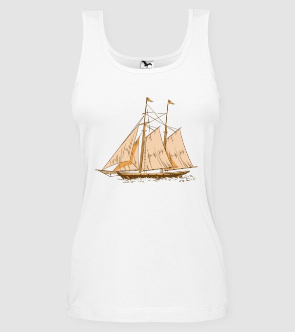 Vapoare model alb pe tricou