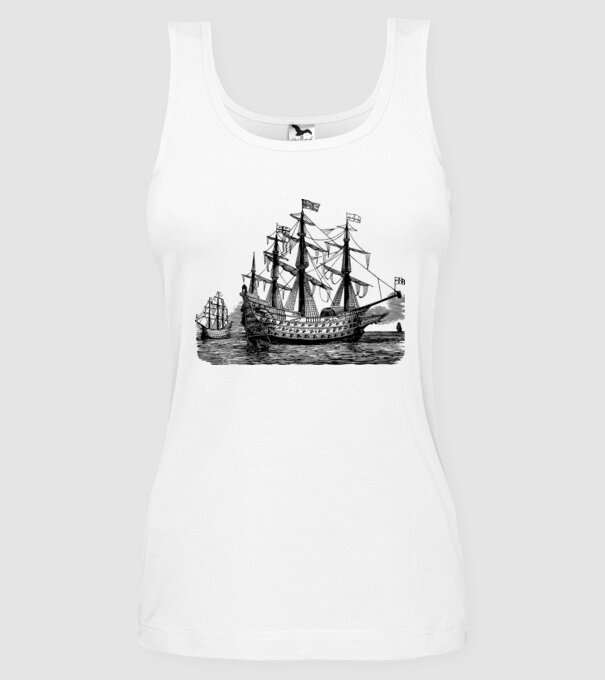 Vapoare model alb pe tricou