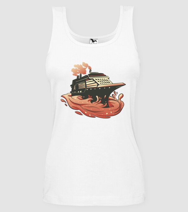 Vapoare model alb pe tricou