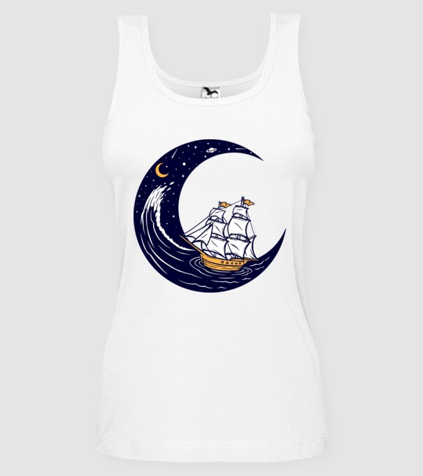 Vapoare model alb pe tricou