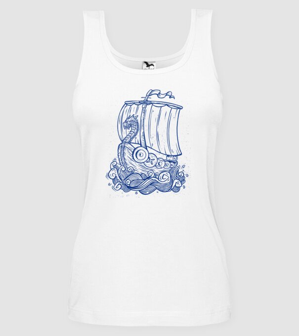 Vapoare model alb pe tricou