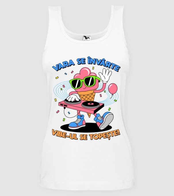 Vara se învârte model alb pe tricou