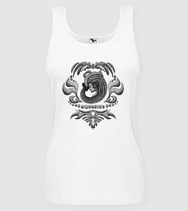 Vintage zodiac aquarius model alb pe tricou