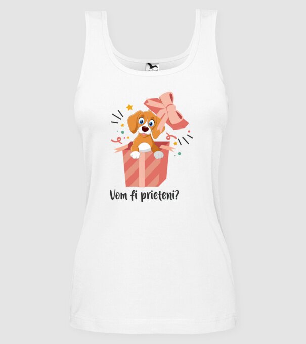 Vom fi prieteni? model alb pe tricou