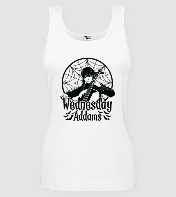 Wednesday Window model alb pe tricou