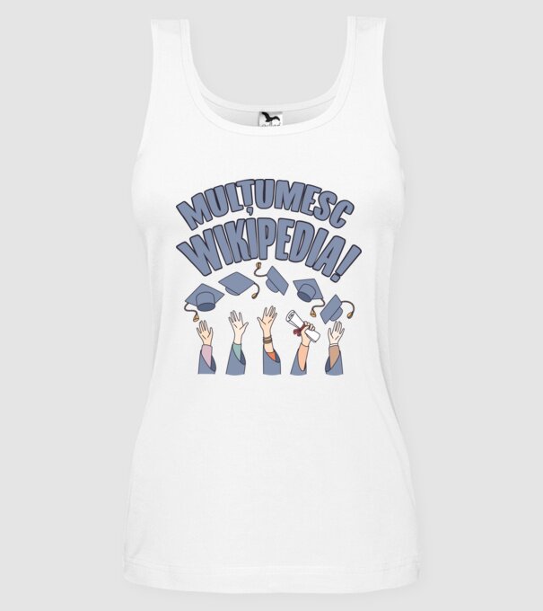 Wikipedia model alb pe tricou