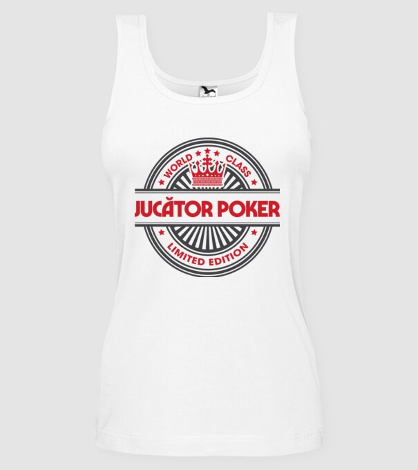 jucător poker model alb pe tricou
