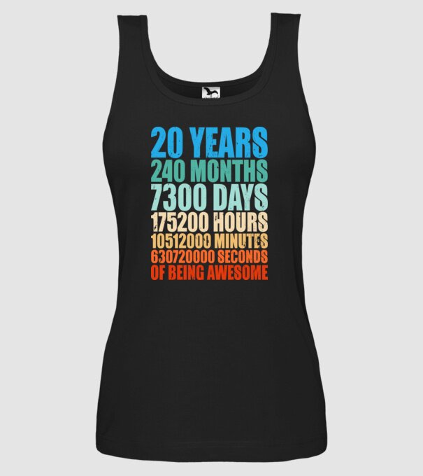20 years of being awesome model negru pe tricou