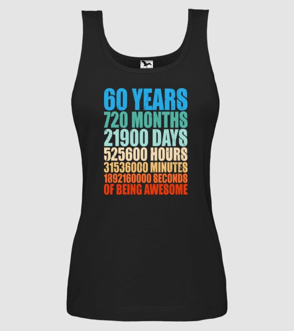 60 years of being awesome model negru pe tricou