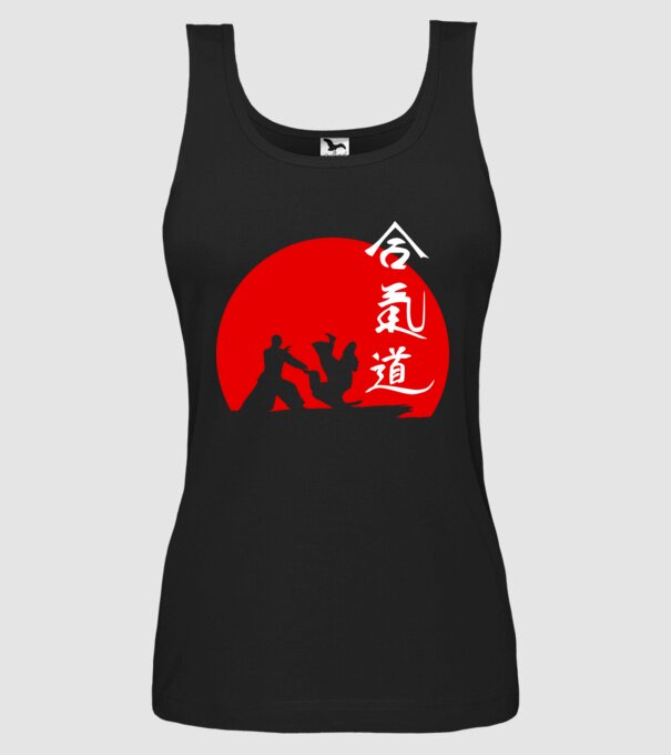 Aikido model negru pe tricou