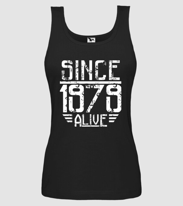 Alive since 1979 model negru pe tricou