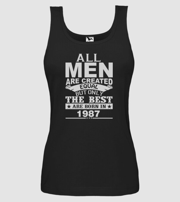 All men are created - 1987 model negru pe tricou