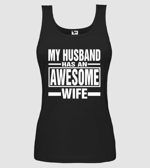 Awesome wife model negru pe tricou