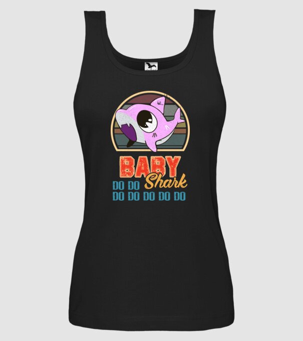 BabyGIRL shark model negru pe tricou