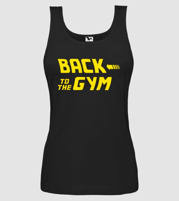 Back to the gym model negru pe tricou