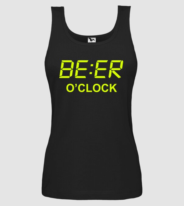 'Beer o'' clock' model negru pe tricou