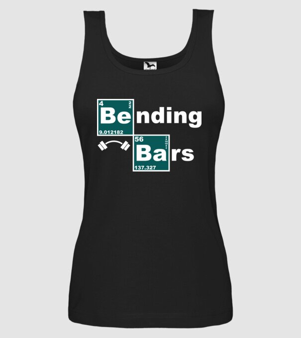 Bending bars model negru pe tricou