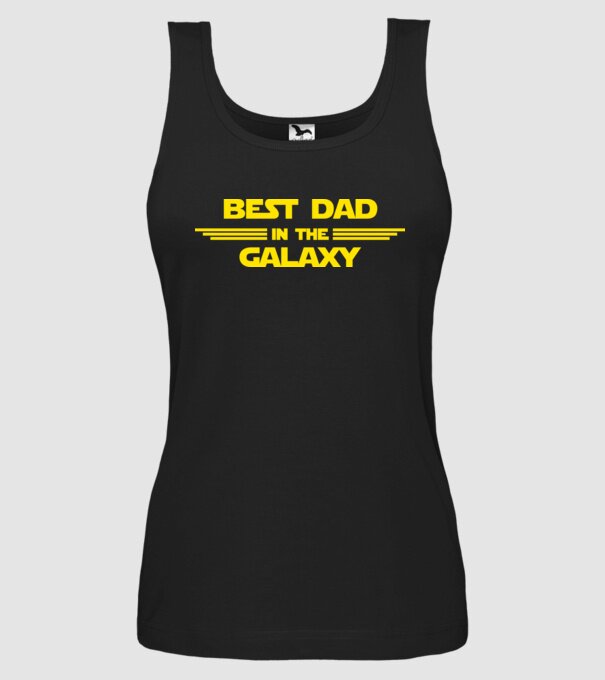 Best dad in the galaxy model negru pe tricou
