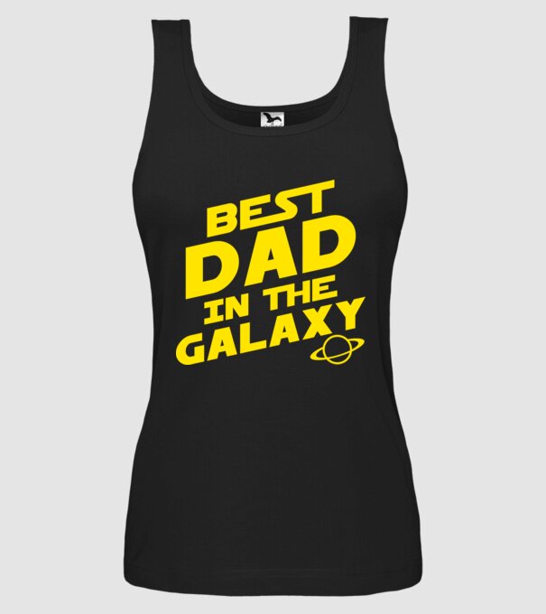 Best dad in the galaxy model negru pe tricou