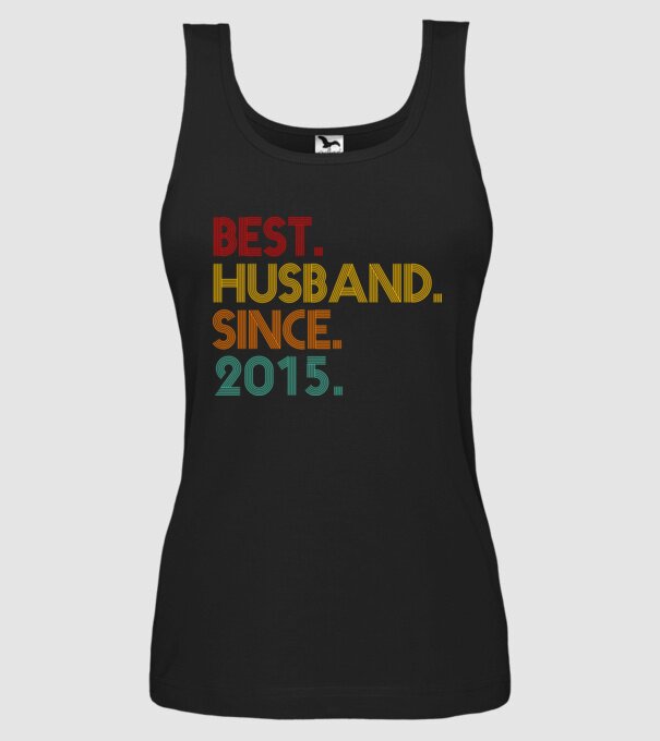 best husband since 2015 retro model negru pe tricou